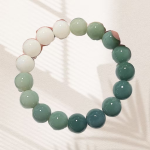 Wood · Gradient white jade Bodhi Bracelet