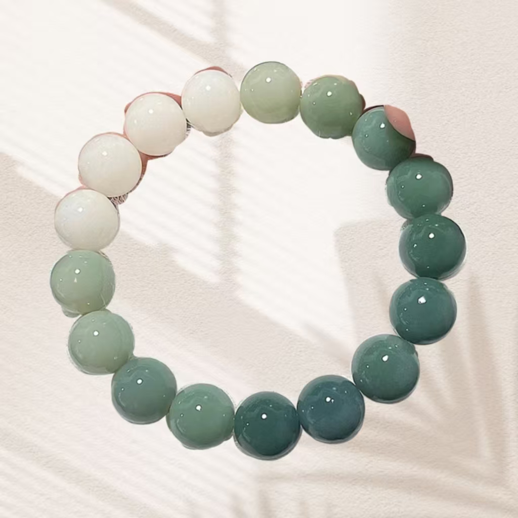 20 Wood · Gradient white jade Bodhi Bracelet - Image 1